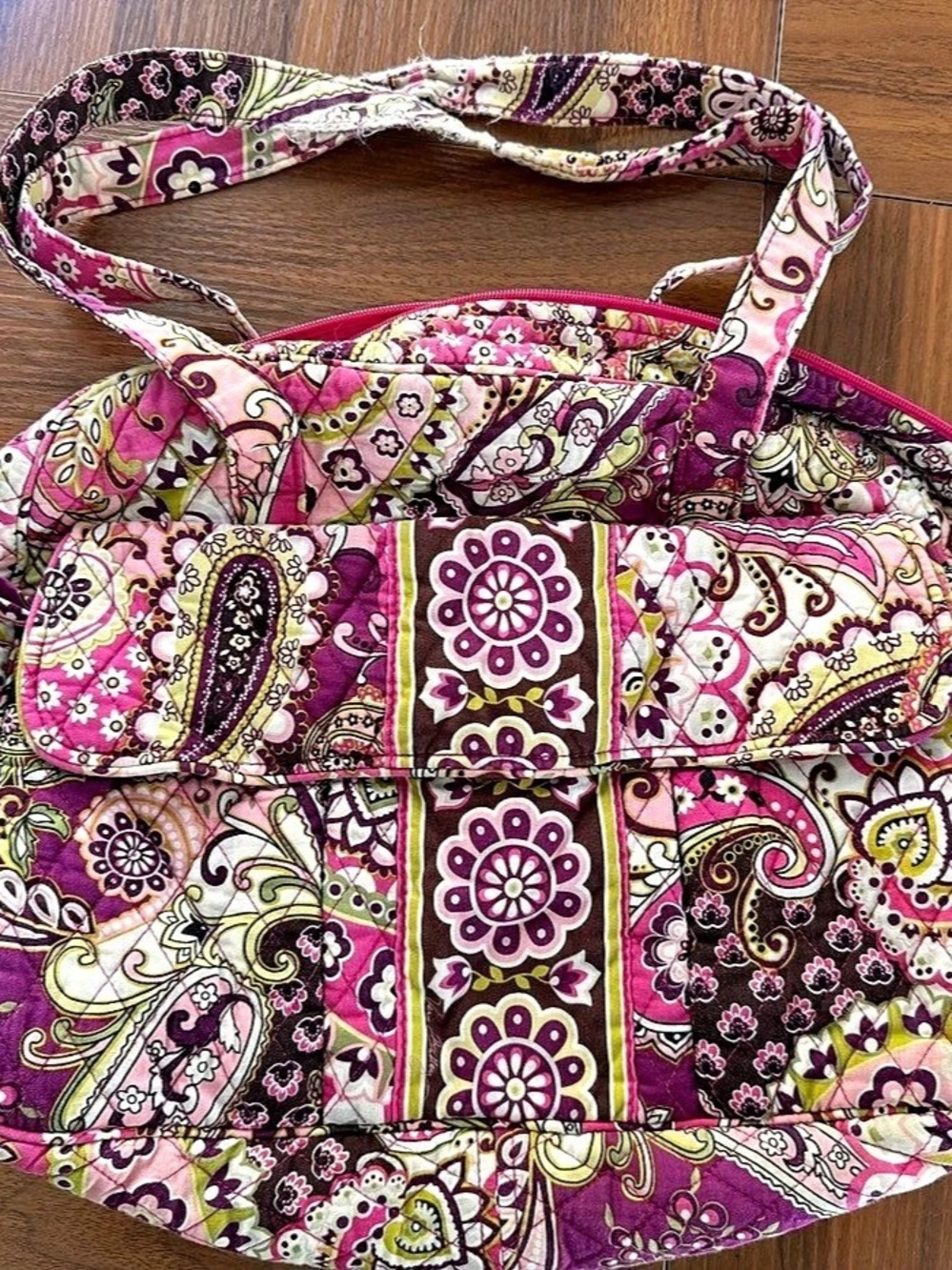 Vera Bradley Pink and Purple Paisley Diaper Bag